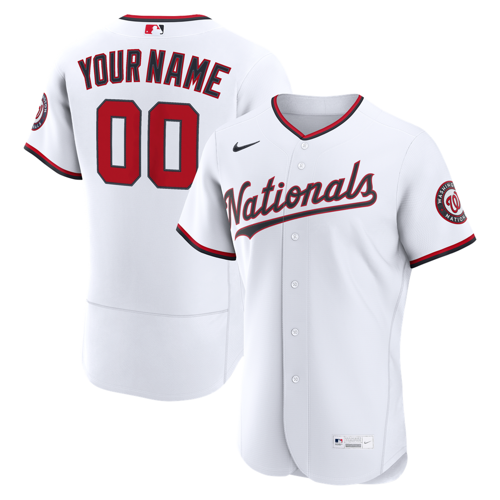 Washington Nationals Nike Home Authentic Custom Jersey - White